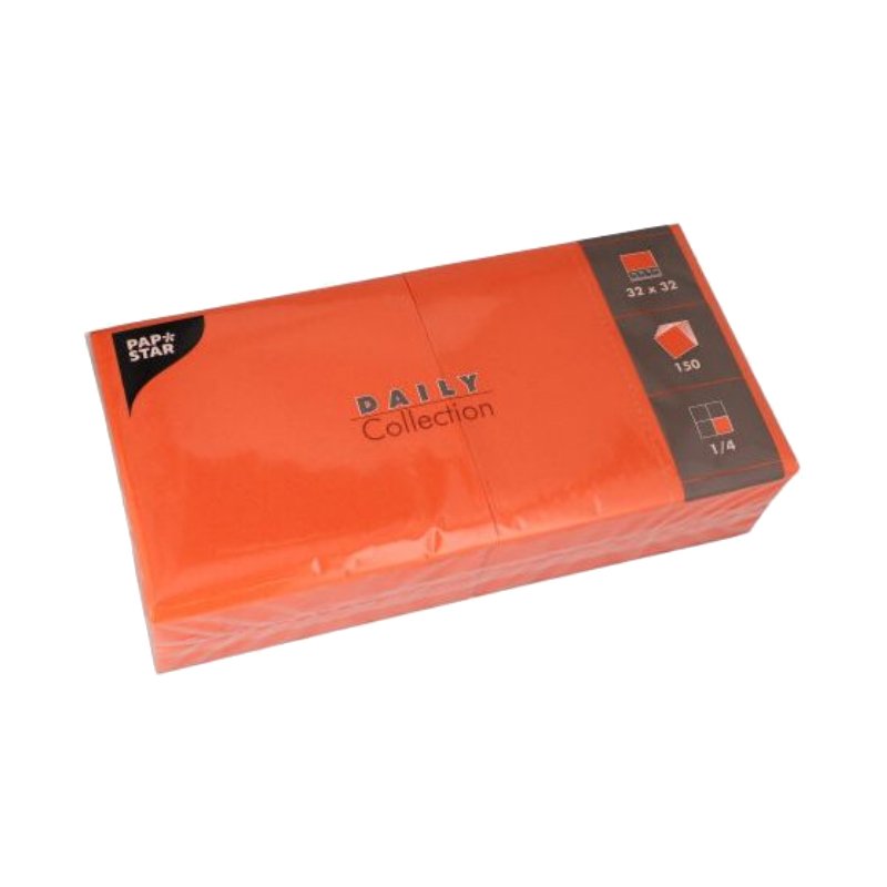 PAPSTAR serviettes de table, 32×32 cm, 3 plis, rouge, 150 pièces
