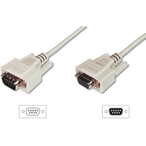 DIGITUS 9-pins Sub-D kabel, stekker - koppeling, 2,0 m