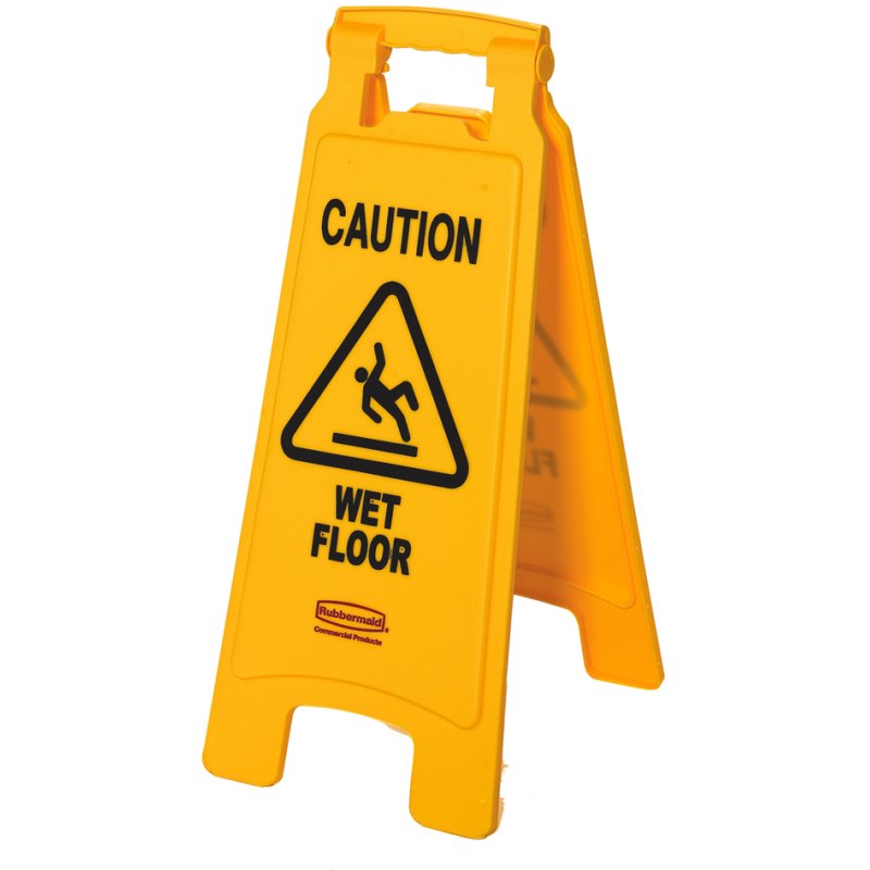 Rubbermaid panneau d'avertissement Caution, pliable, multilingue, jaune