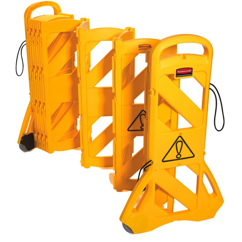 Rubbermaid système de délimitation mobile FG9S1100YEL, extensible 4 m, jaune