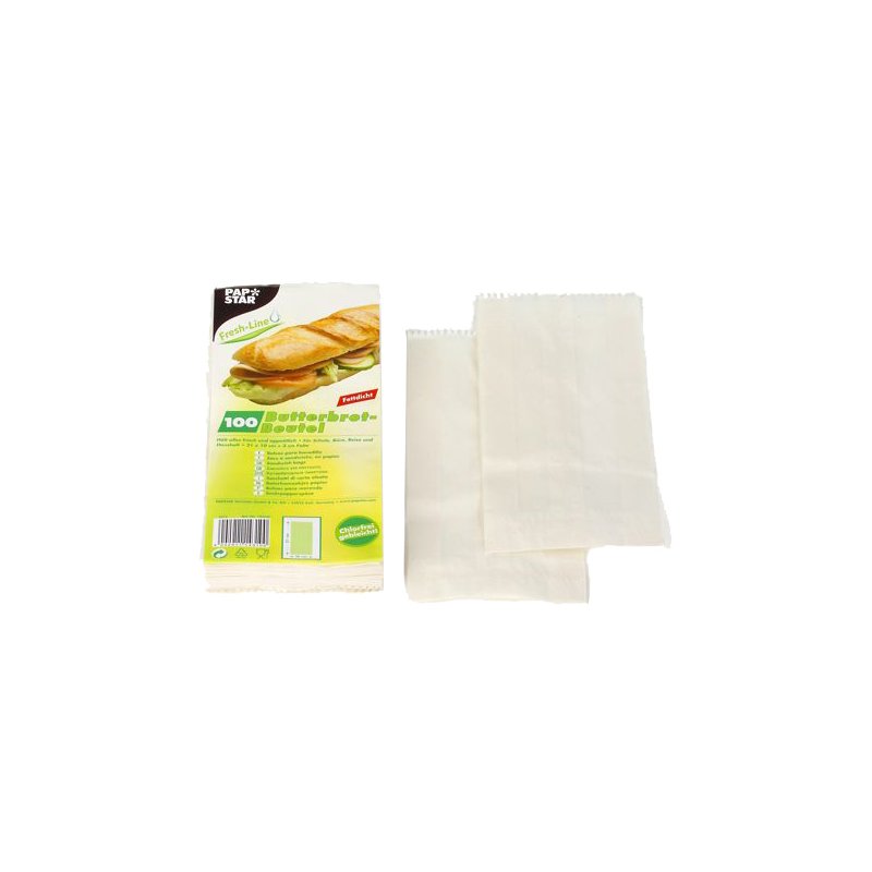PAPSTAR sachets à snacks en papier parchemin, résistant à la graisse, 100 pièces