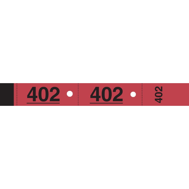 ELVE garderobeblok, rood, 50 vellen, 3 bonnetjes