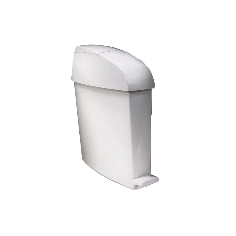 Rubbermaid step-on bin Sanitair, rectangular, 12 litres, white, PP