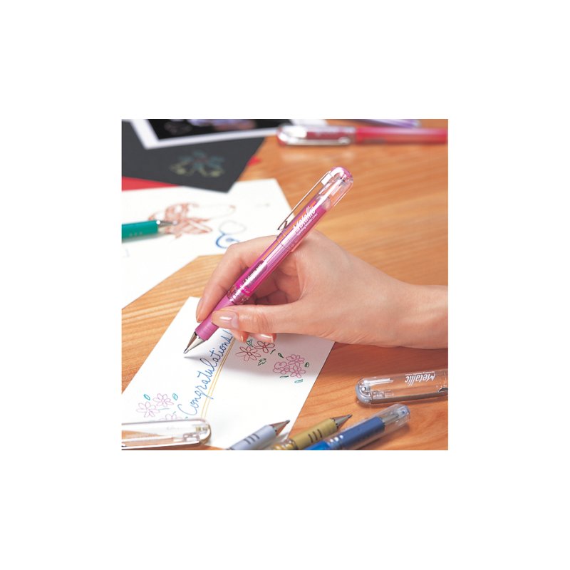Pentel K230 gel rollerball pens, metallic colours, 36 pieces, display