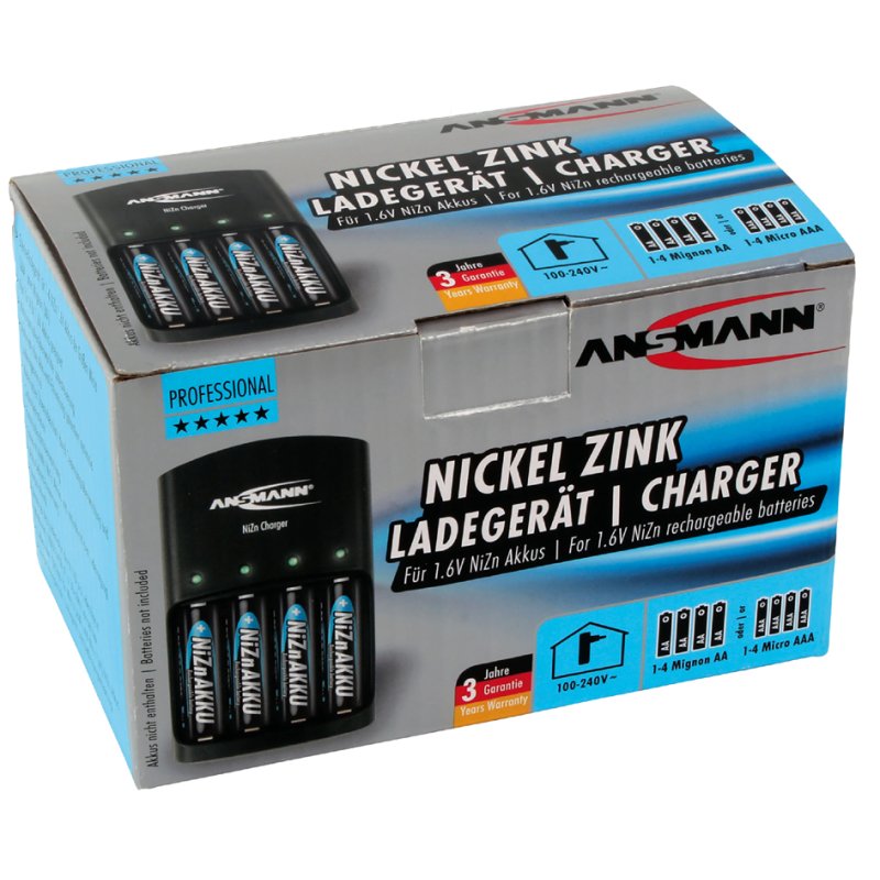 ANSMANN batterijlader NiZn CHARGER, voor nickel-zink accu's, AA/AAA, 1,6 volt