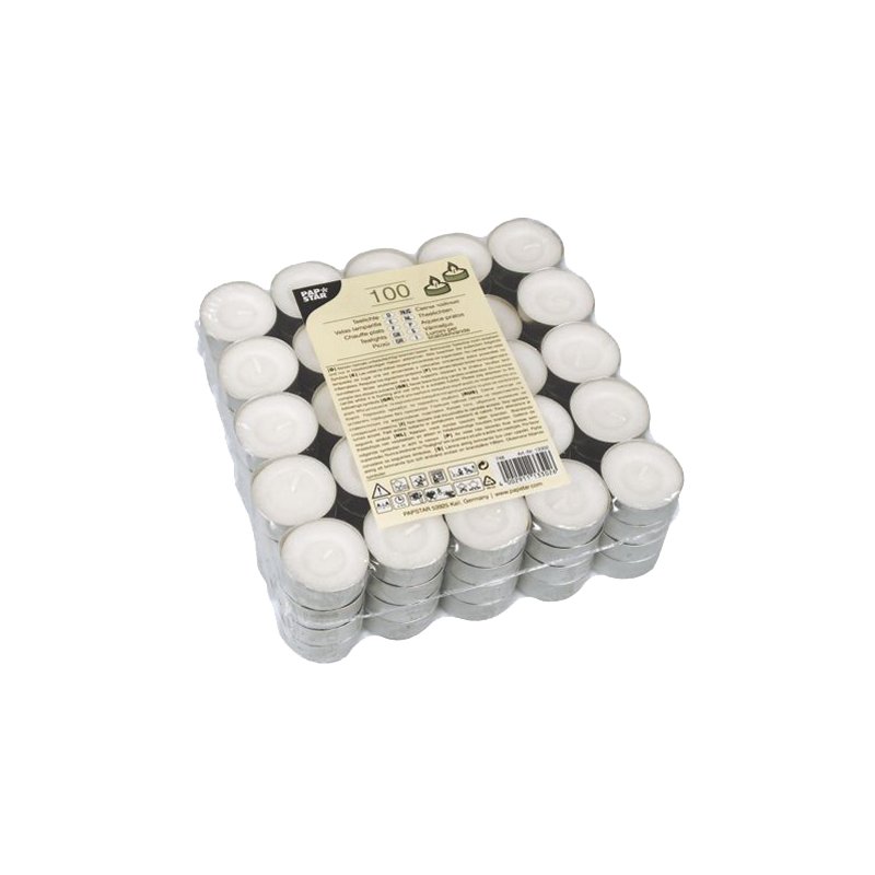 STARPAK theelichtjes, wit, diameter 38 mm, 100 stuks