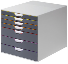 DURABLE ladenblok VARICOLOR 7, 7 laden, grijs/kleurverloop, A4-formaat