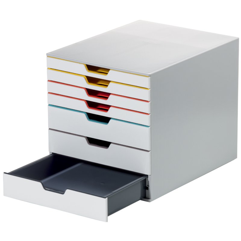 DURABLE boîte à tiroirs VARICOLOR MIX 7, blanc dégradé, 7 tiroirs, DIN A4