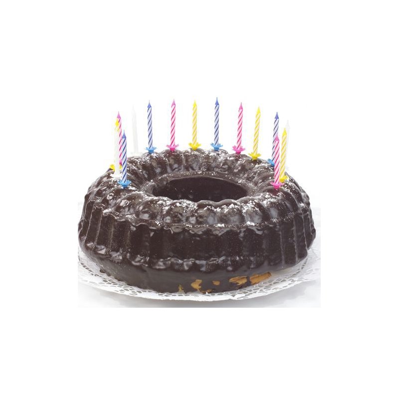 PAPSTAR bougies d'anniversaire blanc rayé, 60 mm, 24 pièces avec supports