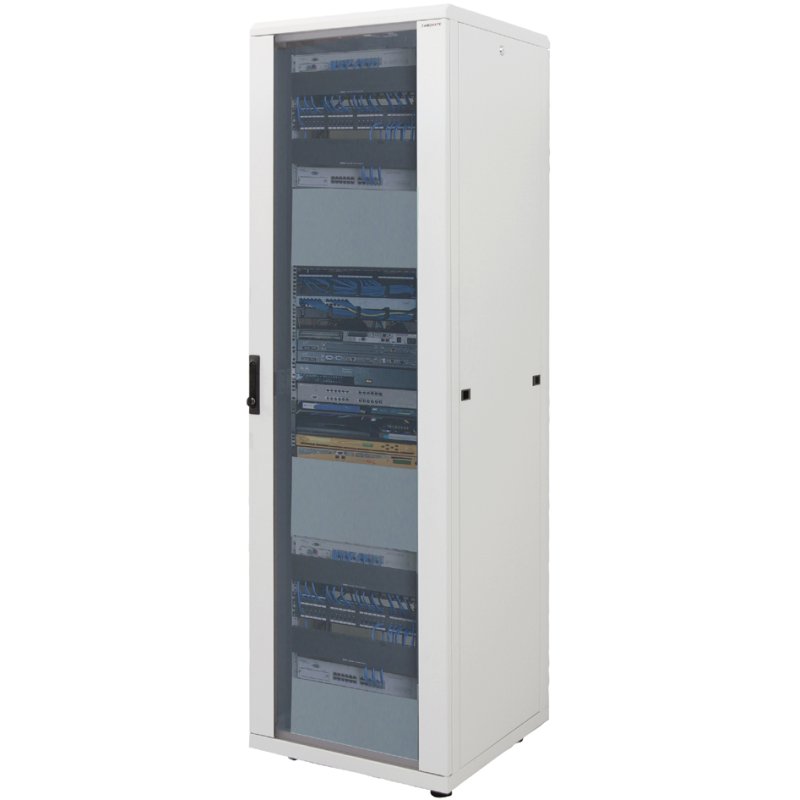 LogiLink Baie réseau professionnelle 19", 22 HE, gris clair, 600×600×1144 mm