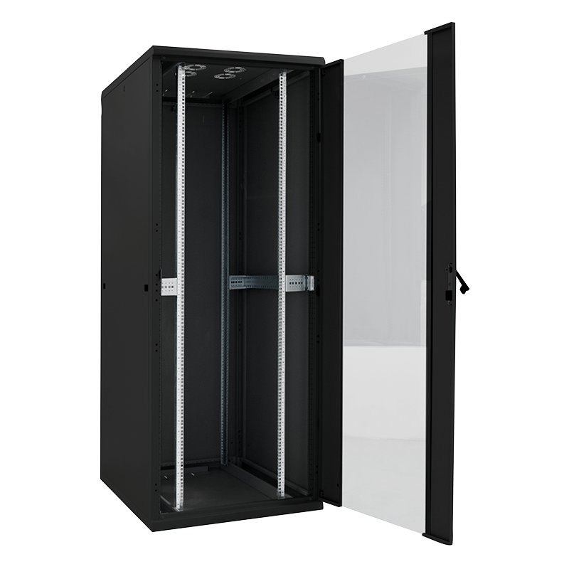 LogiLink Armoire réseau professionnelle 19 pouces, 22 HE, noir, porte vitrée