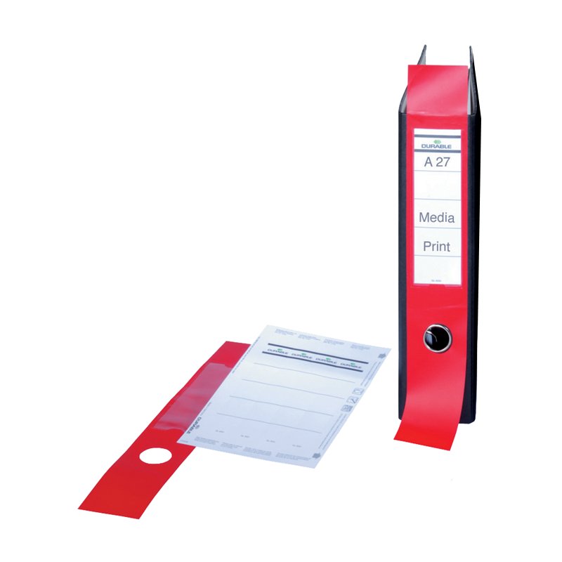 DURABLE étiquettes dos de classeur ORDOFIX, noir, 60×390 mm, 10 pièces