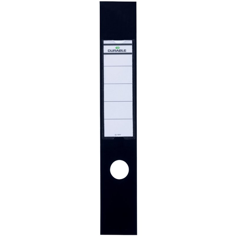 DURABLE étiquettes dos de classeur ORDOFIX, noir, 60×390 mm, 10 pièces