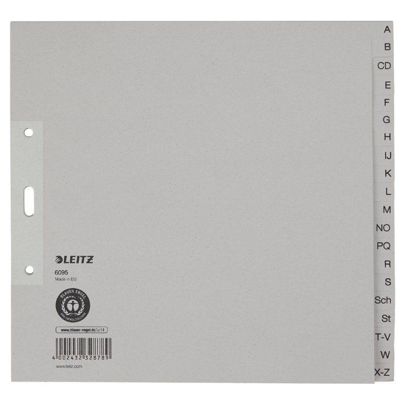 LEITZ tabs A-Z, A4, grey