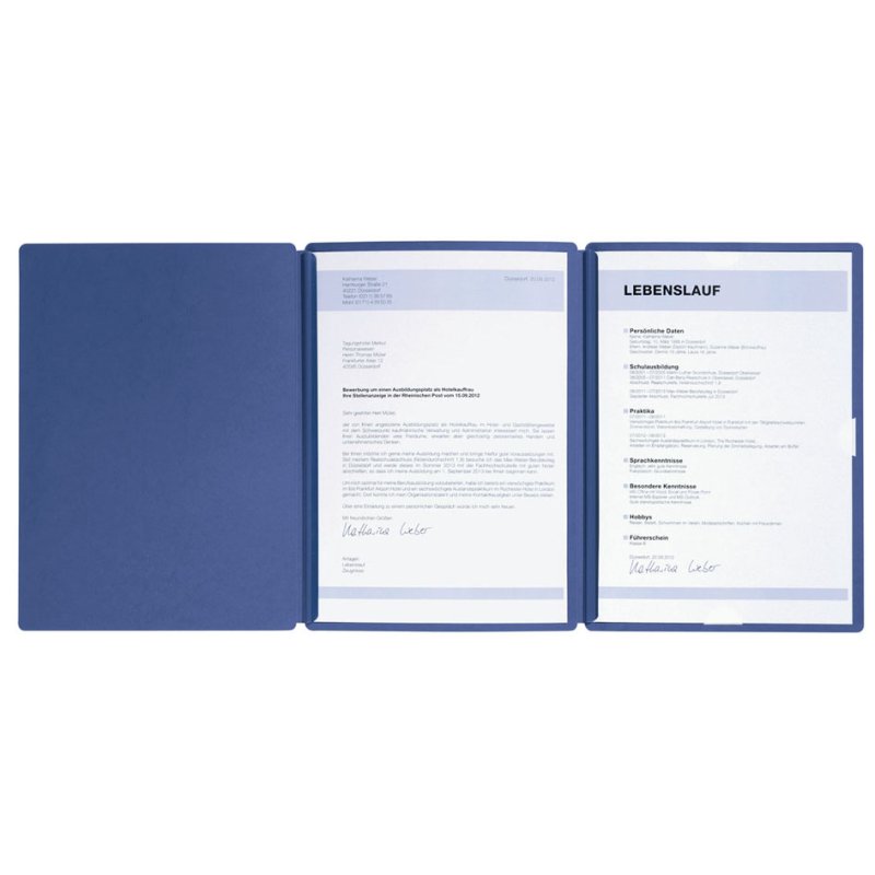 PAGNA job application folder Spirit, A4, cardboard, blue