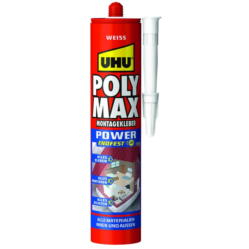 UHU colle de montage POLYMAX EXPRESS, blanc, 425 g