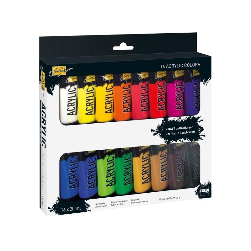 KREUL SOLO Goya Acrylic paint, set of 16, 20 ml, water-based
