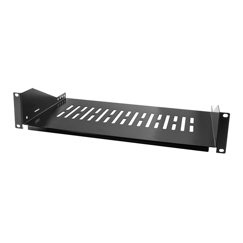 LogiLink Étagère professionnelle 19 pouces, 2 hauteurs, gris clair, profondeur 250 mm