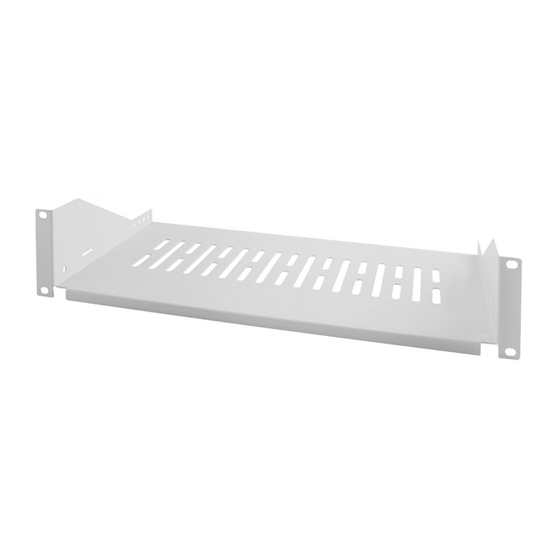 LogiLink Étagère professionnelle 19 pouces, 2 hauteurs, gris clair, profondeur 250 mm