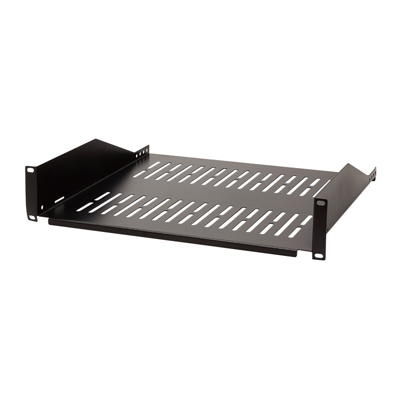 LogiLink Étagère professionnelle 19 pouces, 2 hauteurs, gris clair, profondeur 250 mm