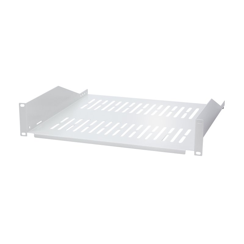 LogiLink Étagère professionnelle 19 pouces, 2 hauteurs, gris clair, profondeur 250 mm