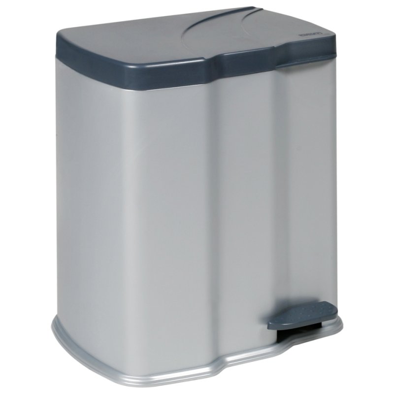 keeeper vuilnisbak Gunnar, pedaal, zilver/antraciet, 7+15 liter