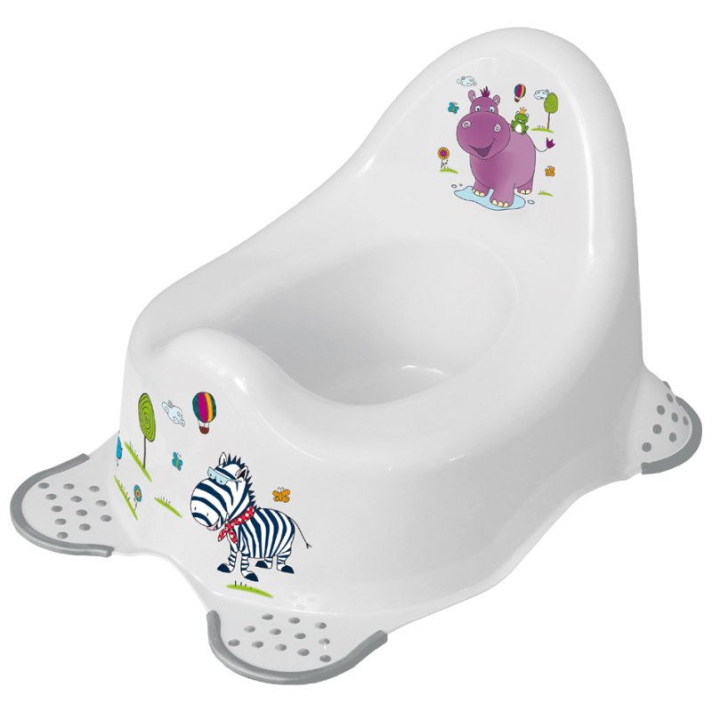 keeeper kids baby-opbergpot adam nijlpaard, wit met opdruk, 38×27×23,5 cm