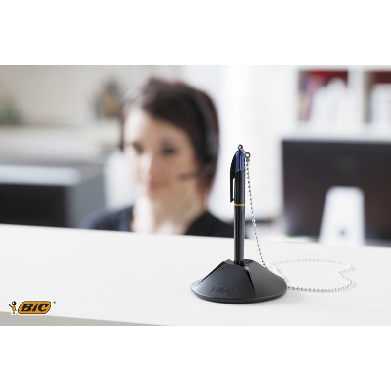 BIC porte-stylo 4 Colours Counter Pen, noir, recharge, chaîne métallique 580 mm