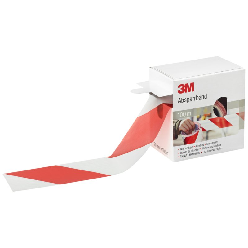 3M ruban de délimitation, rouge/blanc, non-adhésif, 70 mm × 100 m