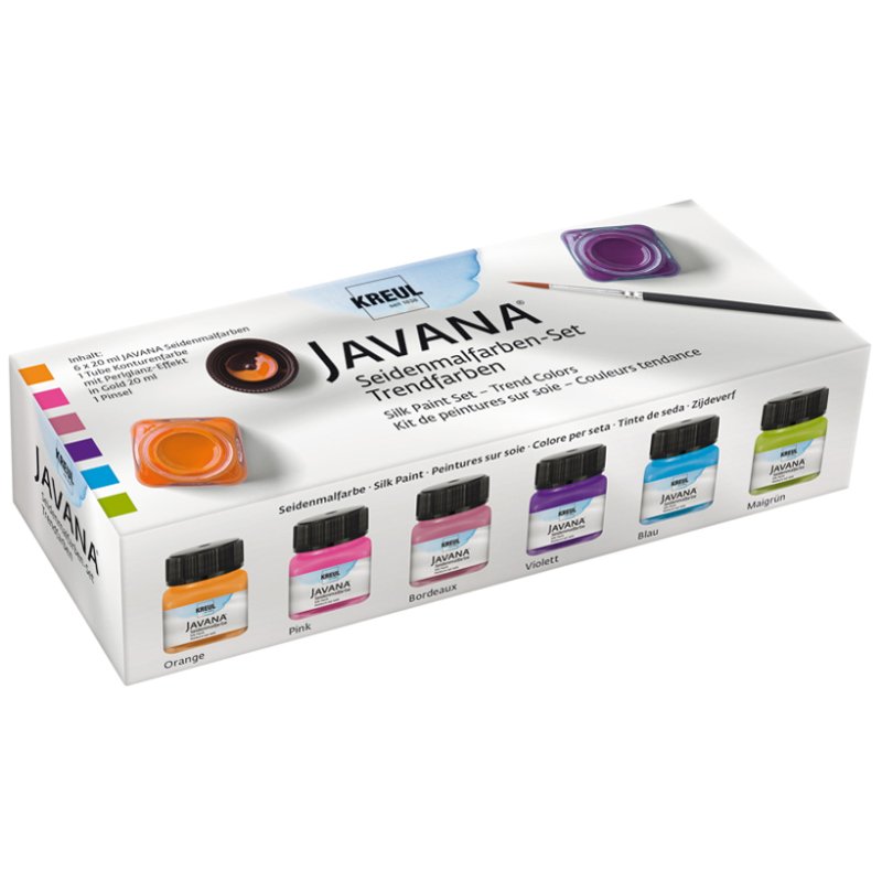 KREUL Javana silk paint, trend colours, 6 x 20 ml