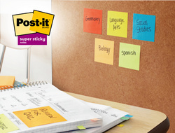 Post-it Super Sticky Z-notes Cosmic, 76×76 mm, turkoois/neongroen/guavapink, 6 blokken