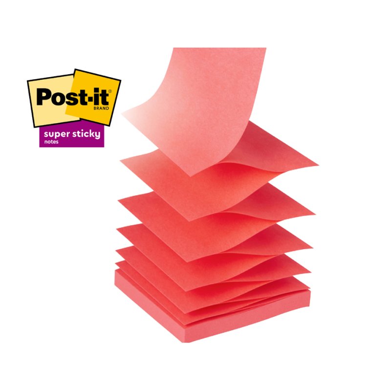 Post-it Super Sticky Z-notes, 76×76 mm, collection Boost, 5 blocs