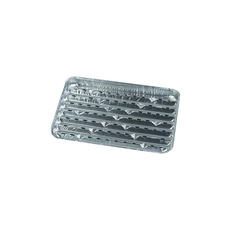 STARPAK wegwerp grillschalen aluminium, zilver, 340×230×25 mm, 5 stuks
