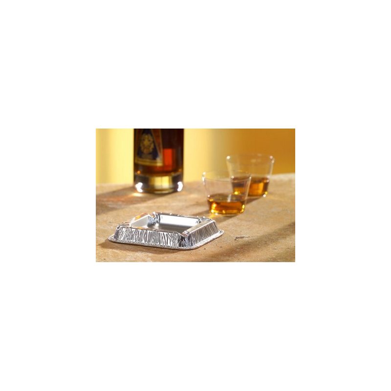 STARPAK cendrier aluminium, carré, 125×125×22 mm, 50 pièces