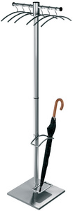 Kerkmann kapstok G12-E, edelstaal zilver, inclusief 6 kledinghangers, 51×46×175 cm