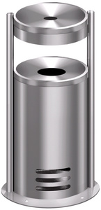 kerkmann veiligheidsasbak tec-art, rond, zilverkleurig, 320 mm