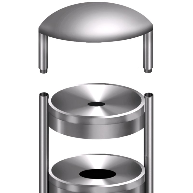 kerkmann capot de protection pour cendrier résistant aux intempéries, acier inoxydable, diamètre 320 mm