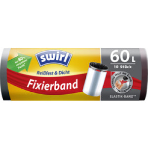 Swirl vuilniszakken met bevestigingsband zwart 35 liter