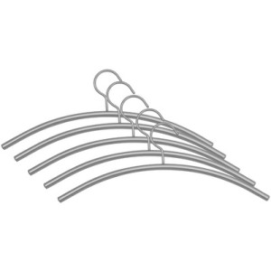 kerkmann stalen kledinghangers, aluminium-zilver, 460 mm, 5 stuks