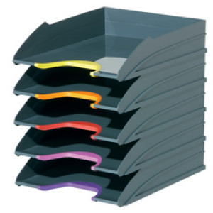 DURABLE postbakkenset VARICOLOR, grijs met kleurverloop, 5 stuks