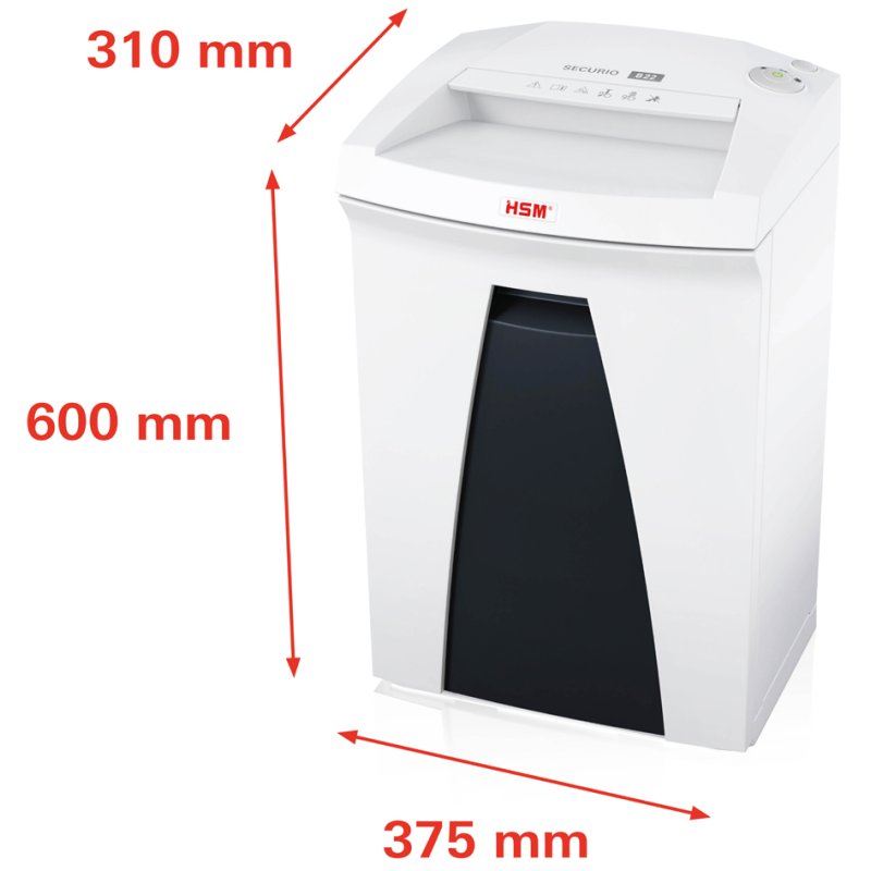 HSM SECURIO B22 papiervernietiger, strokensnit 3,9 mm, 13-15 vel, 33 L