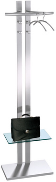 kerkmann garderobestandaard G8, 4 haken, alusilver, 67×37×180 cm