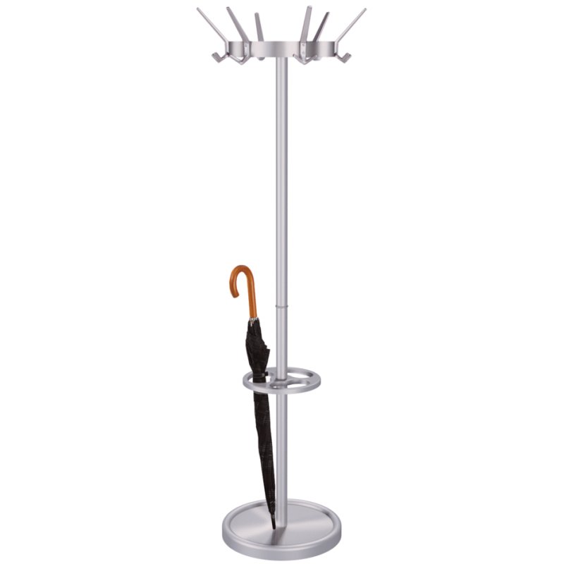 Kerkmann kapstok Public draaibaar, 12 haken, alusilber, 175 cm