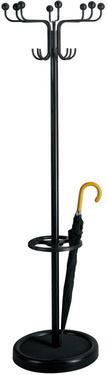 kerkmann kapstok Rondo, 8 haken, chroom/zwart, 176 cm