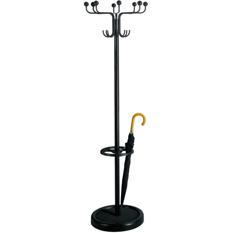 kerkmann porte-manteau Rondo, 8 crochets, aluminium/noir, 176 cm
