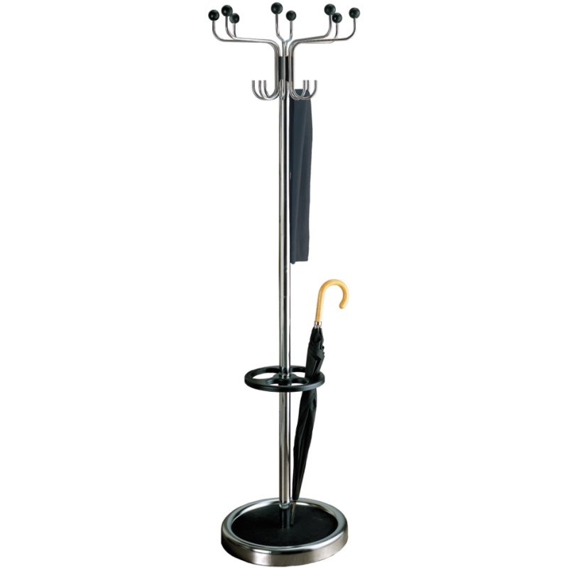 kerkmann porte-manteau Rondo, 8 crochets, aluminium/noir, 176 cm