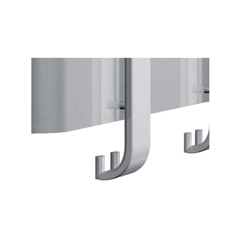 Kerkmann porte-manteau mural Arosa, 6 crochets, aluminium-argent, 43×8×19 cm