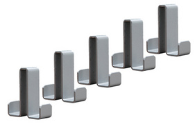 kerkmann dubbele hakenset Montana, aluminium, 5 stuks