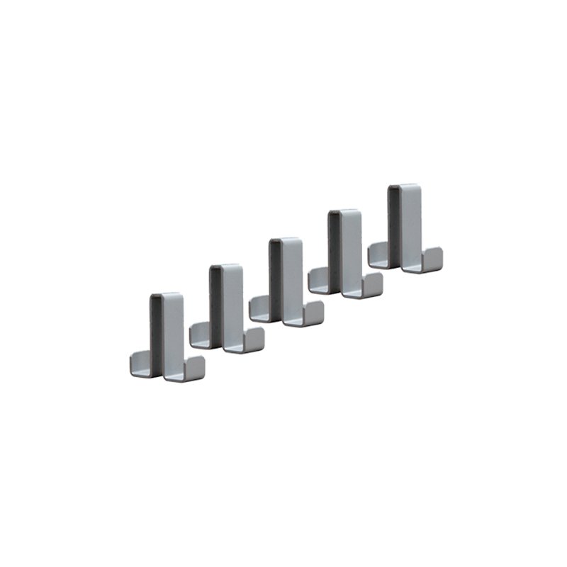 Kerkmann dubbele hakenset Montana, aluminium zilver, staal, 5 stuks