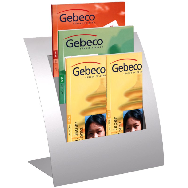 kerkmann porte-brochures de bureau Varia, aluminium argent, A4 vertical, 3 compartiments, alusilver
